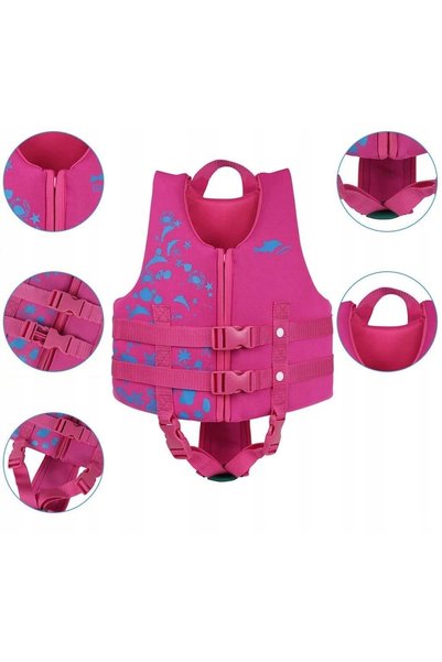 NO BRAND Vestă de înot roz pentru copii, mărimea XL, 35-55 kg