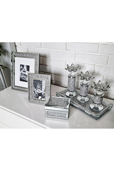 NO BRAND RAMĂ OGLINDĂ pentru fotografie cu cristale GLAMOUR 23x18