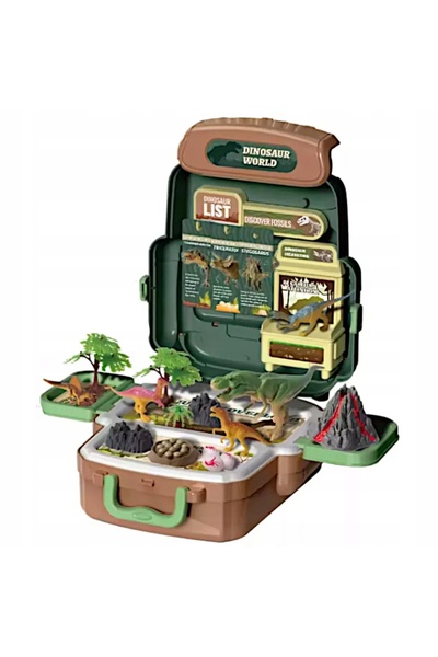 NO BRAND Set Mega Dinozauri cu Carcasă, Ouă, Vulcan și Figurine - Jucărie Edu...