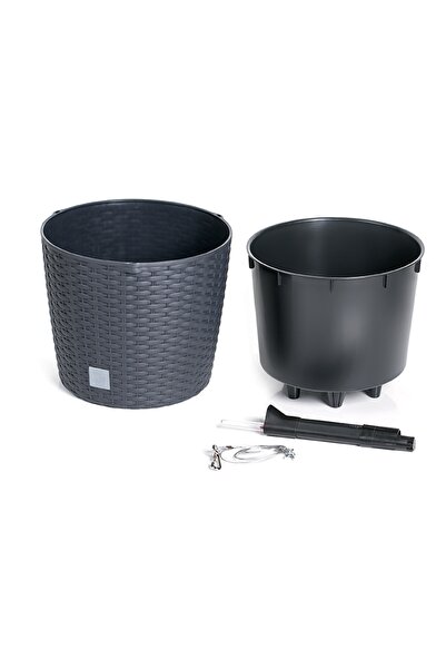 Prosperplast Rato Umbra ghiveci suspendat cu sistem de udare din ratan 25.6 c...
