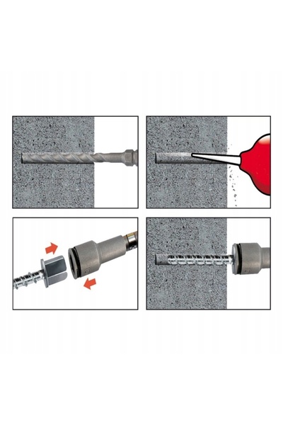 NO BRAND Șurub pentru beton BTS H 6x35 cu filet interior M6 /opk150buc./