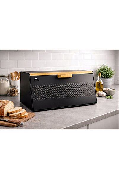 NO BRAND CHLEBAK BAMBUSO-STEEL SET CU CUȚIT NEGRU BLUBERG metal negru