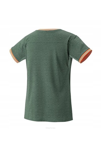 YONEX Tricou de tenis de damă 20758 Roland Garros cu guler rotund, verde măsl...