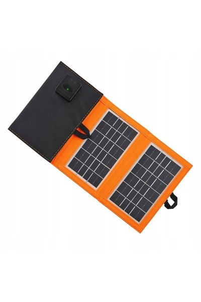 NO BRAND Încărcător solar de călătorie 6W 1xUSB Portabil Negru/Portocaliu