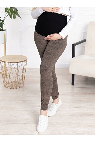 NO BRAND LEGGINSY Pantaloni lungi de maternitate S