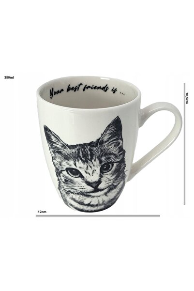 NO BRAND Cana de porțelan pentru cafea și ceai, cu design american cu pisică,...