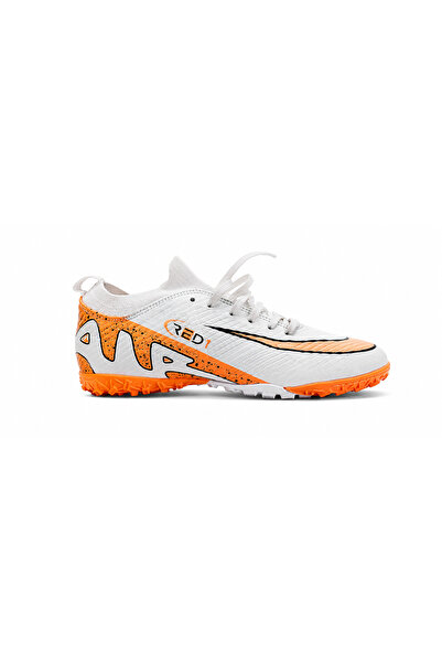 Generic Tretan White and Orange Color Soccer Shoes for Boys and Youth