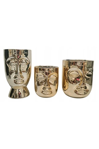 NO BRAND Vază ceramică cu capac auriu 18x18x22cm