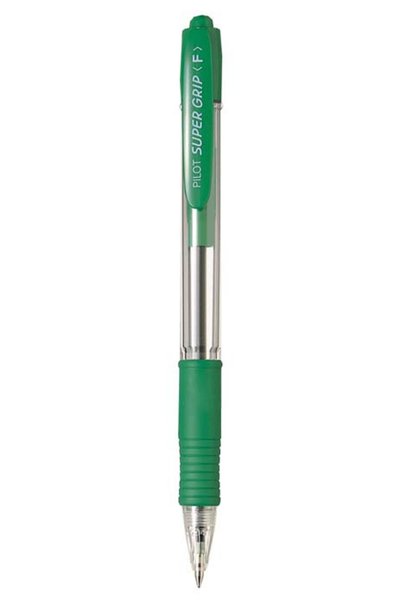 NO BRAND Pix automat Pilot, Super Grip, 0,7 mm, verde x 12 bucăți
