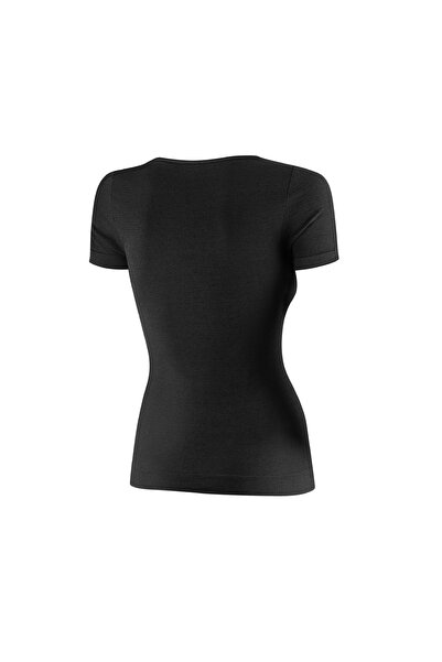 Brubeck Tricou de damă Comfort Merino cu mânecă scurtă - negru L