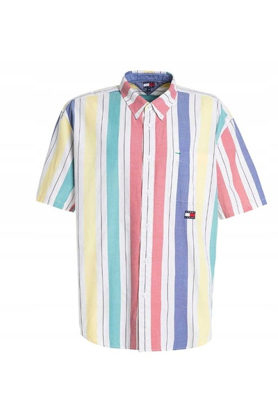 Tommy Jeans Cămașă de vară pentru bărbați Tommy Hilfiger Jeans Summer Stripe ...