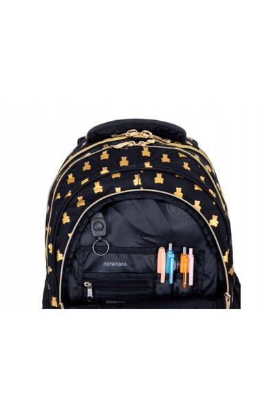 NO BRAND Rucsac ASTRABAG clasa a 3-a GOLDEN TEDDY organizator, compartiment p...