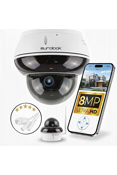 NO BRAND Cameră IP WiFi de exterior, tip dome, rotativă, 8MP, audio, zoom 10x...