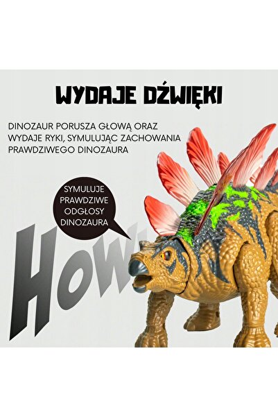 woopie Dinozaur cu telecomandă RC Stegozaur cu lumini și sunete