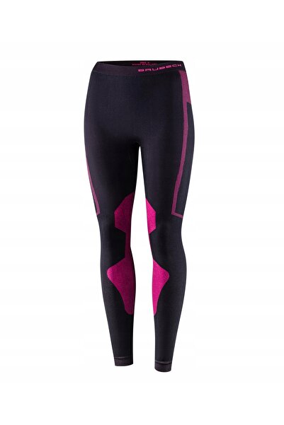 Brubeck Colanți termici Dry Pants pentru femei - negru/fucsia XL