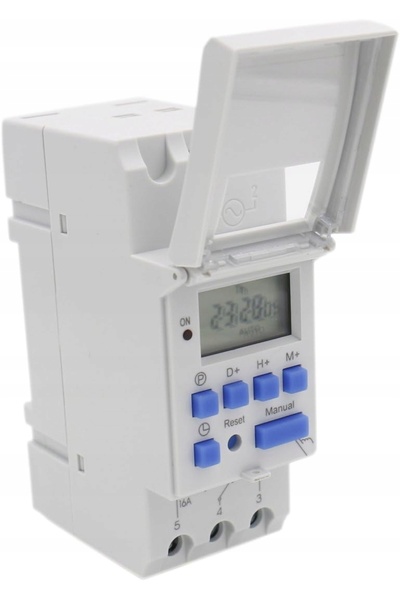 NO BRAND Temporizator digital LCD 15A AC 220-240V 16A SPST pentru șină de 35mm