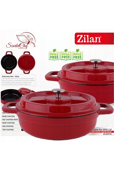 NO BRAND DUTCH OVEN ZILAN Fontă Scarlet Chef 2,1L