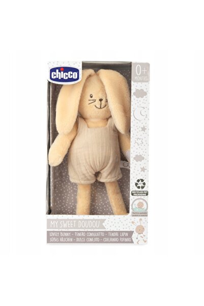 Chicco Iepuraș drăguț cu zornăitoare, jucărie moale tip pernă, 24,5 cm, 0+ luni