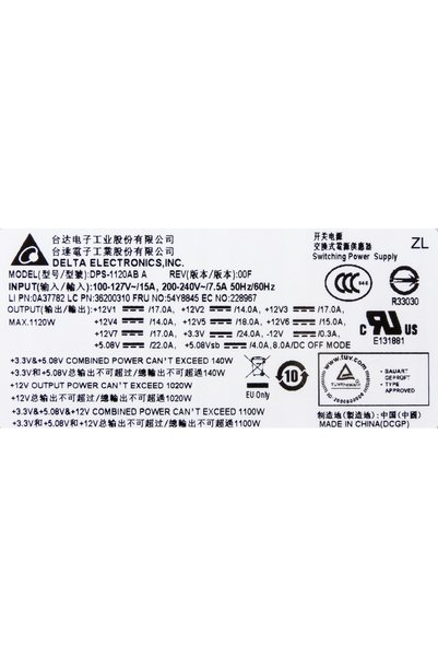 NO BRAND Sursă de alimentare IBM 54Y8845 1120W 80+GOLD DPS-1120AB