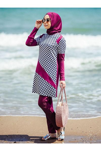Neva Style Μαγιό με σχέδιο Plum Full Covered Hijab 1851mu