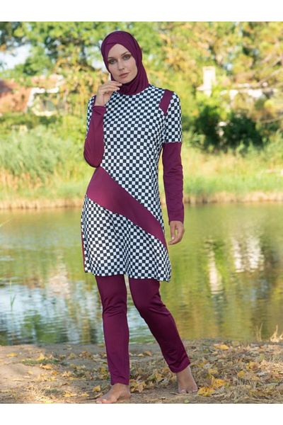 Neva Style Μαγιό με σχέδιο Plum Full Covered Hijab 1851mu