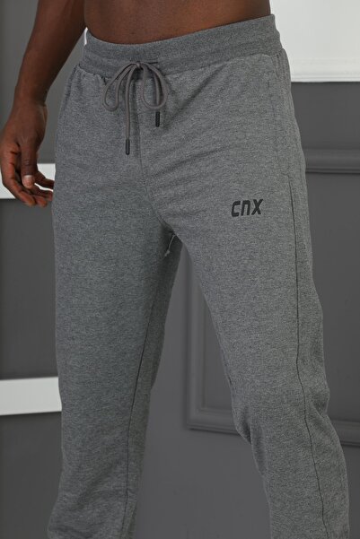 ZEYMERADE Men's Anthracite Hidden Zipper Elastic Leg Cotton Sports Sweatpants