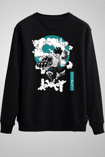 GreenMint Unisex Black Luffy Gear 4 Design - One Piece Monkey D.luffy Snakeman