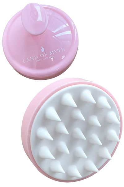LAND OF MYTH Lom1037 Soft Silicone Gear Scalp Massage Shampoo Shower Brush Adult Children Pet - Pink