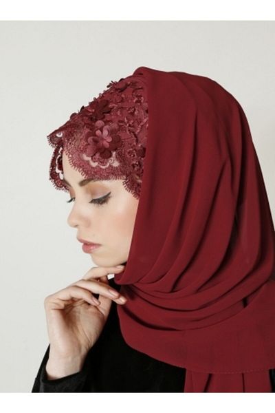 Differenza Şal Tridimensional Roşu Claret