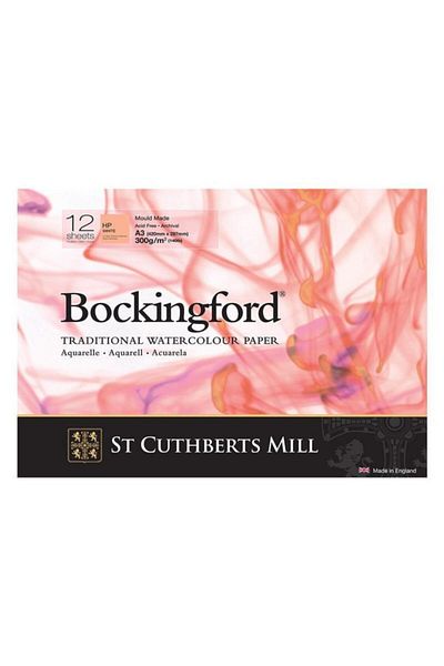 ST CUTHBERTS MILL Bockingford Watercolor - 300 Gr Hot Press Block, 297x420mm (A3), 12 Yp