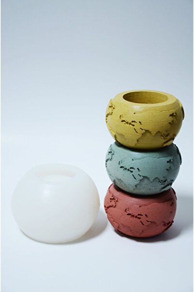 beton saksı Dünya Saksı Silikon Kalıbı (KÜÇÜK BOY)