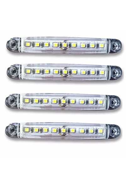 Compax Parmak Led 9 Ledli Beyaz Lamba 12v 24v Su Geçirmez Güçlü Işık 5 Adet