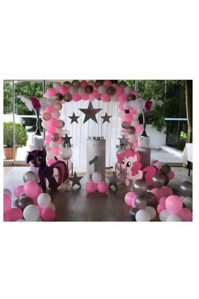 BEST PARTİ Star Concept Birthday Balloon + Balloon Chain Gift 100 Pieces