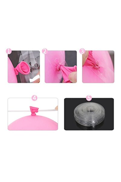 BEST PARTİ Αλυσίδα με μπαλόνια γενεθλίων Macaron (χρώμιο χρυσό, ροζ, παστέλ λευκό)