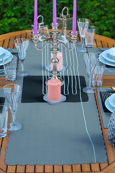 Realhomes 4+1 Light Smoked Color Onedraw Illustrated American Service & Runner Set