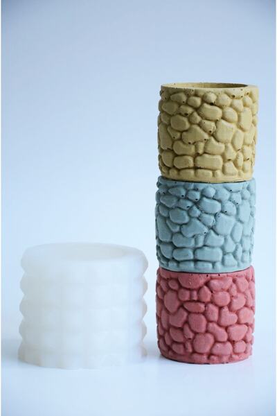 Genel Markalar Taş Desenli Saksı Silikon Kalıbı