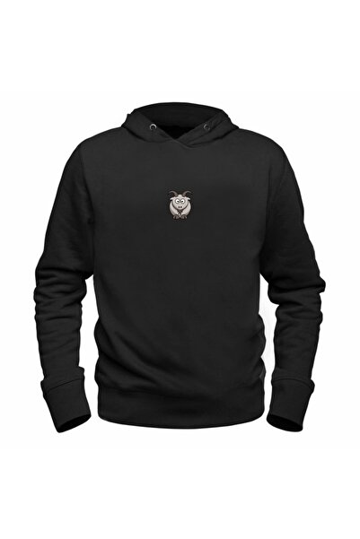 Alfa Tshirt سويت شيرت أسود مطبوع رقميًا للأطفال من Animal Goat