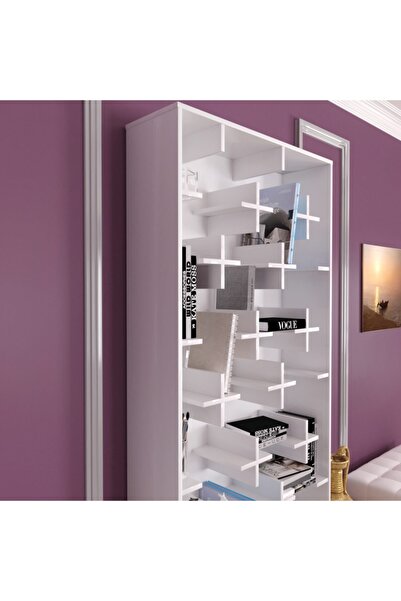 PASİFİC HOME Beyaz Plus Big Kitaplık Artı Raflı