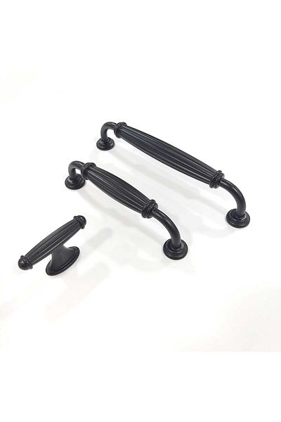 ARON (2 PCS) Kardelen Handle 96mm Black Rustic Country Kitchen Cabinet Drawer Furniture Handle
