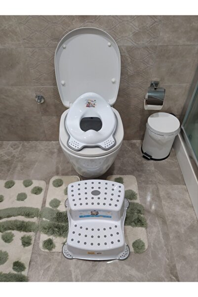 4KİDS Kaydırmaz Çocuk Taburesi Çift Basamaklı Çocuk Basamak Çocuk Klozet Adaptörü Tuvalet Alıştırma