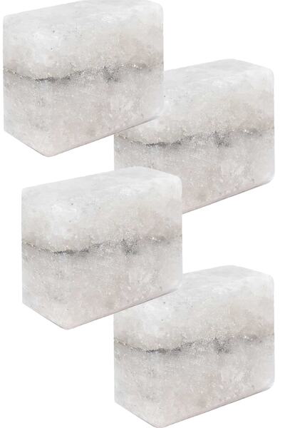 aktarloji 4 قطع صابون ملح صخري كبير الحجم باللون الأبيض بين 200-300 جرام