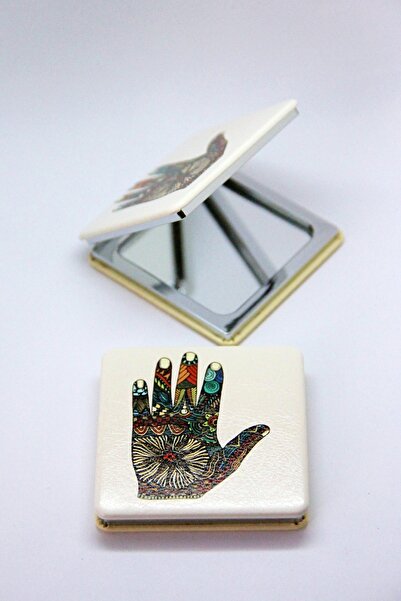 Argentum Look Fatma'nın Eli Desenli Büyüteçli Çanta Ve Cep Aynası - Al-ayn0008