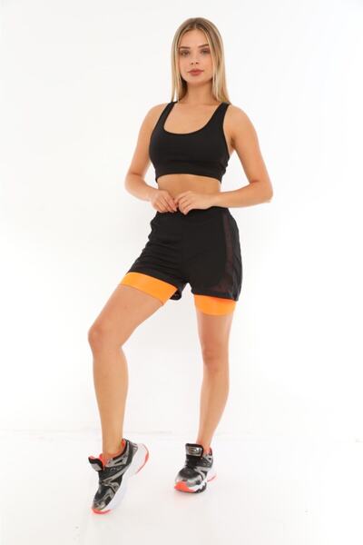 Ligossi Women's Orange Sea Shorts with Side Mesh