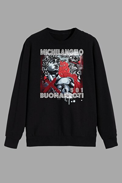perseusshopping Umjetnički slikar Mikelanđelo Štampano crna unisex majica