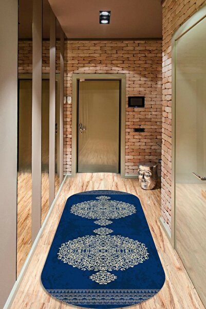 Arrosa Home Mavi Zeminli Otantik Kilim Desenli Halı