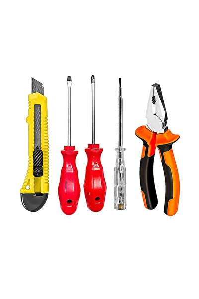 Hesaplı Hırdavat 5 Parça Pense Kontrol Kalemi Maket Bıçağı Düz Ve Yıldız Torn...