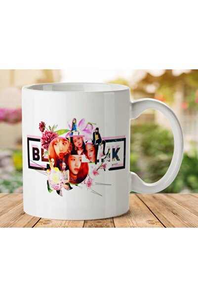 ART HEDİYE كوب أسود وردي ملون مطبوع على الجانبين