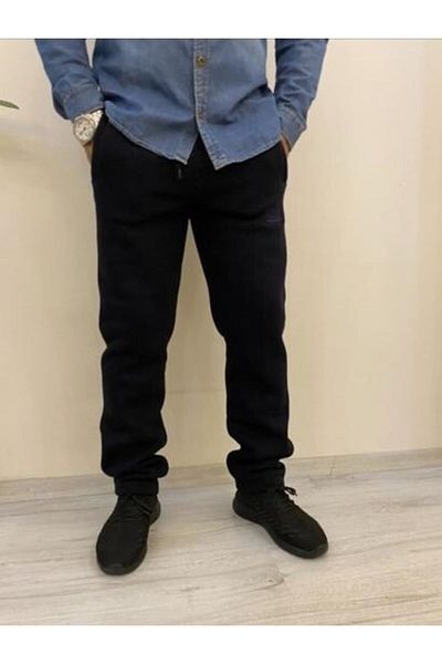 BENESSE Φούτερ Unisex με τρεις κλωστές Navy Blue Flat Leg