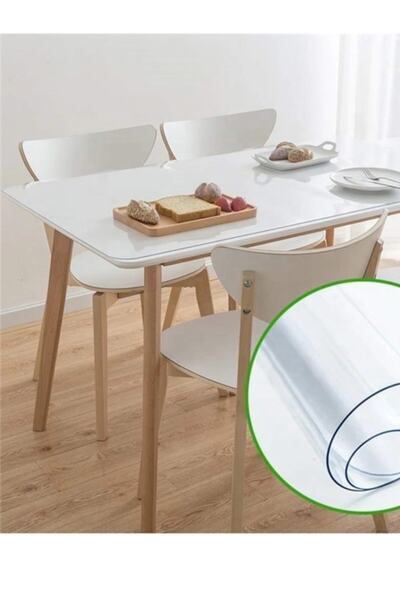 ERKSOLHOME Ceren Şeffaf 1,5 Mm En 100 Cm Kalın Pvc Kaymaz Masa Örtüsü Koruyucu
