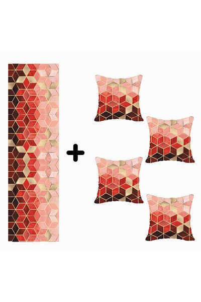 stellahomes Mosaic Patterned Special Design Throw Pillow Cover and Runner Set of 4